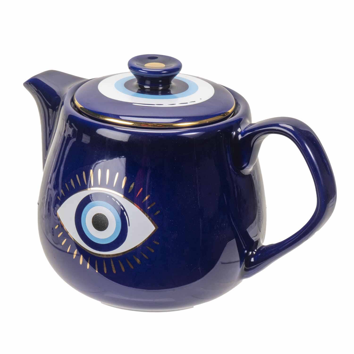 Pacific Trading - Wholesale Tea Pot - All Seeing Eye Teapot with Strainer Blue3