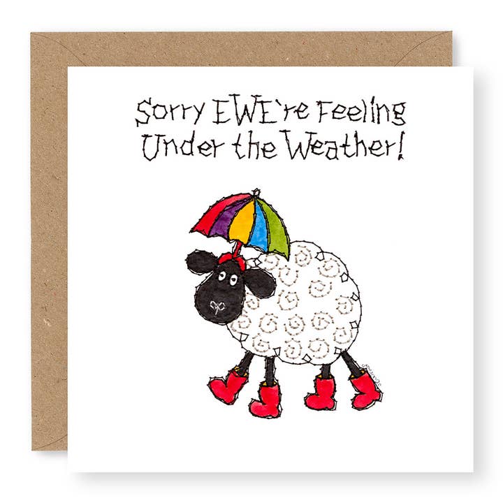 EWE Feeling Under the Weather for wholesale by Jane Buurman Handmade (Greetings Cards)
