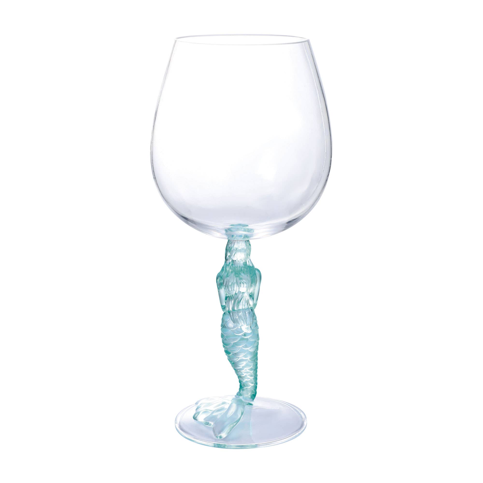 Sky Blue Mermaid 17oz Acrylic Plastic Wine Glass for wholesale on Faire5