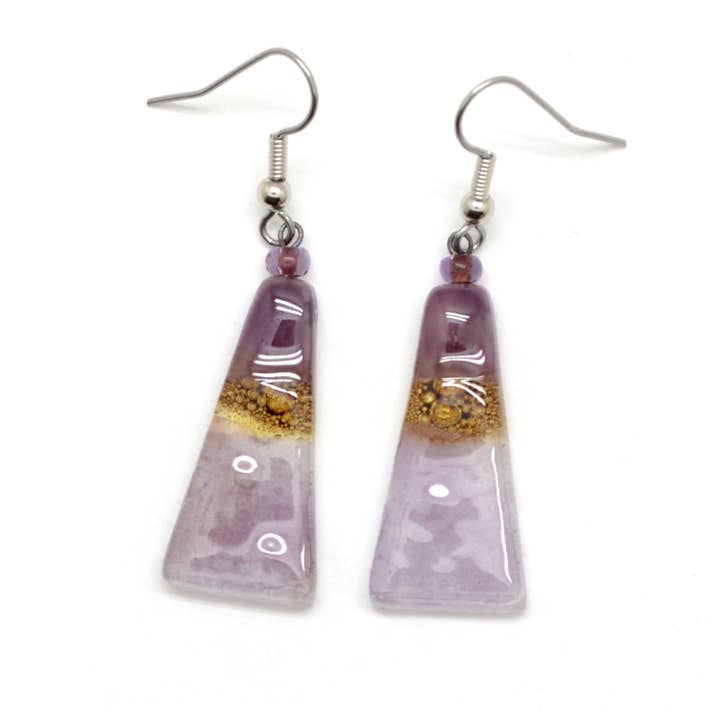 Dunitz & Company - Wholesale Dangle Earrings - Long Triangle Glass Dangle Handmade Earrings12