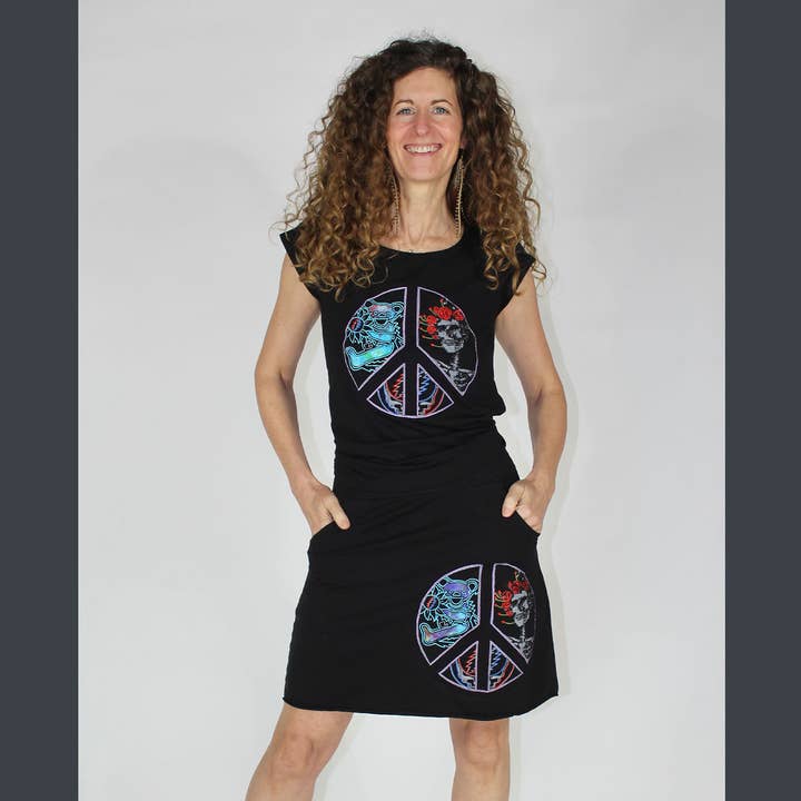 THE WHEEL T-SHIRT Bomulls-Lycra T-shirt med Grateful Dead för wholesale av Jayli Clothing