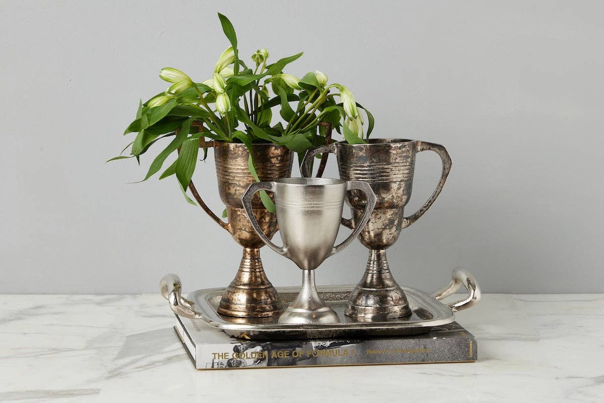 etúHOME - Wholesale Decorative Tabletop Object - Vintage Trophy Cup, Medium, Distressed Gold2