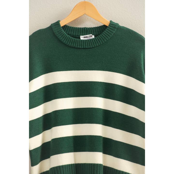 Double Zero - Wholesale Knit Sweater - Women's - Striped Crew Neck Sweater10