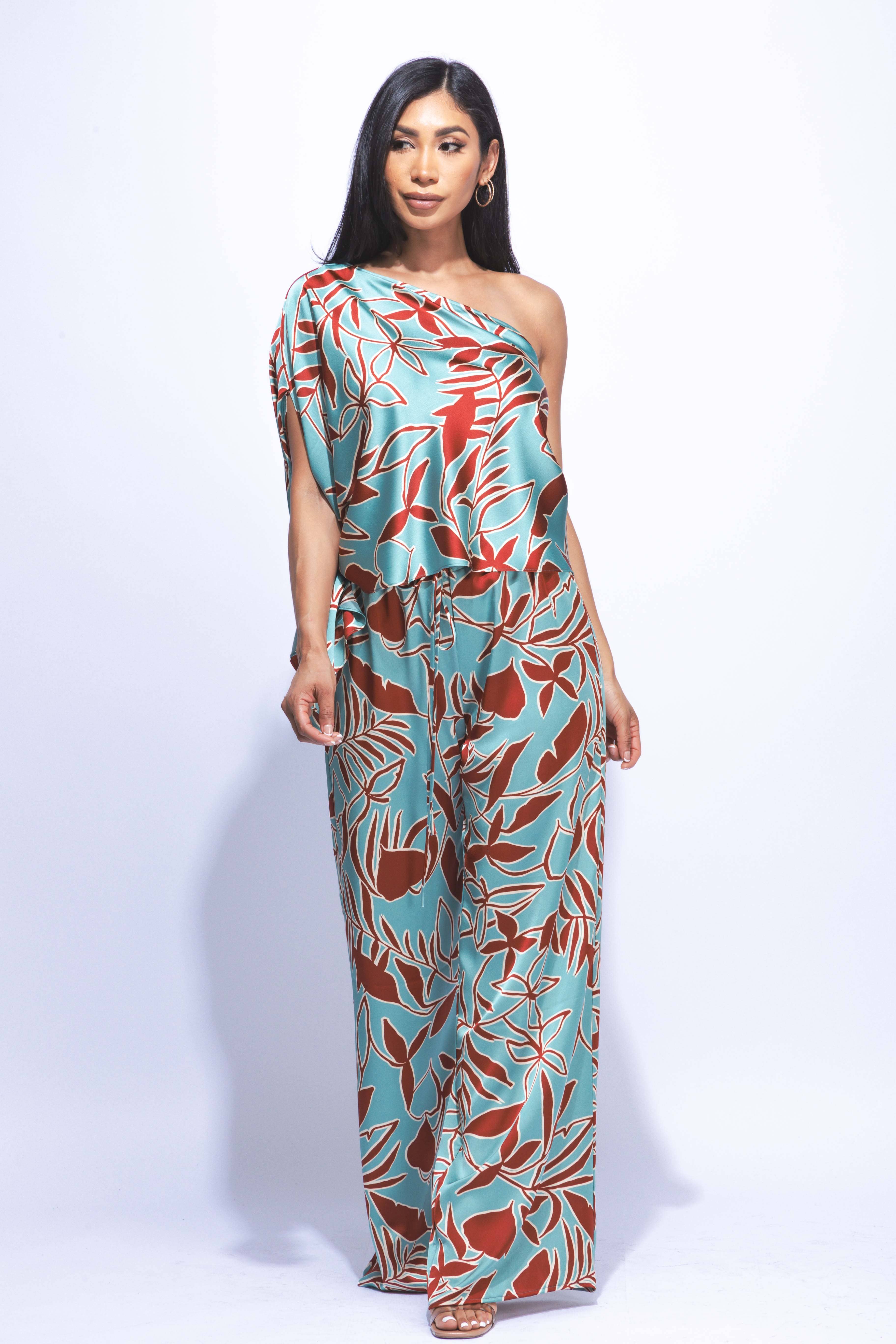 K Too - Vendita all'ingrosso Completo top e pantaloni (NON loungewear) - Donna - Completo in satin con una spalla e pantaloni a gamba larga11