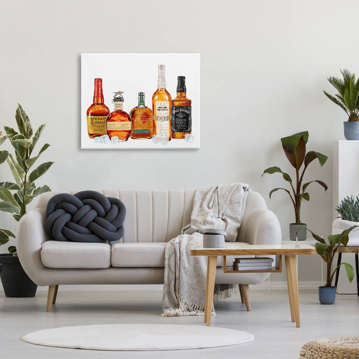 Stupell Industries - Wholesale Wall Sign - Whiskey Bottles & Ice Cubes - Unframed Wall Art4