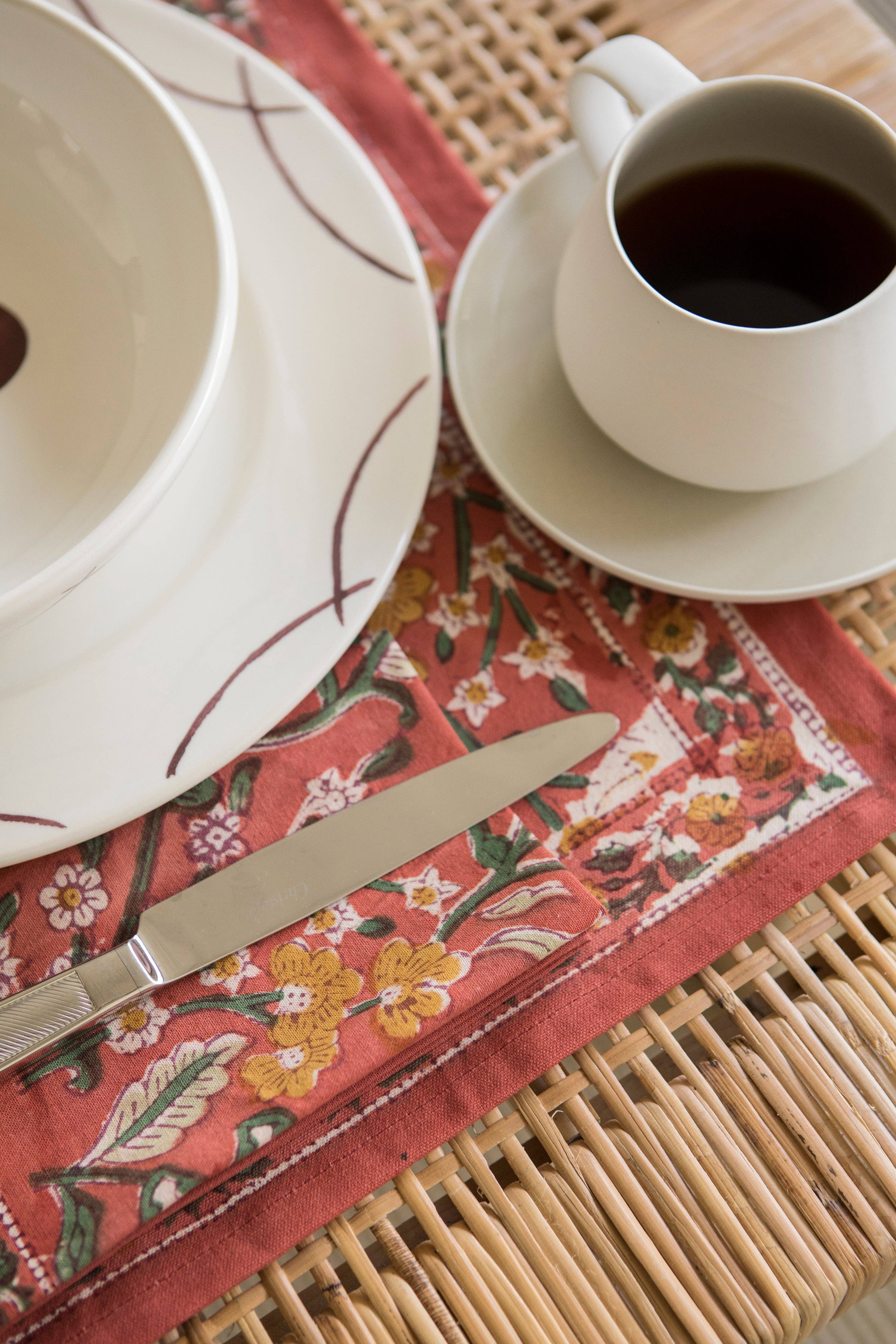 Kapda Casa - Wholesale Tablecloth - Jardín Primavera: Manteles Individuales | 6 Servilletas | Juego de Comedor |50x30cm1