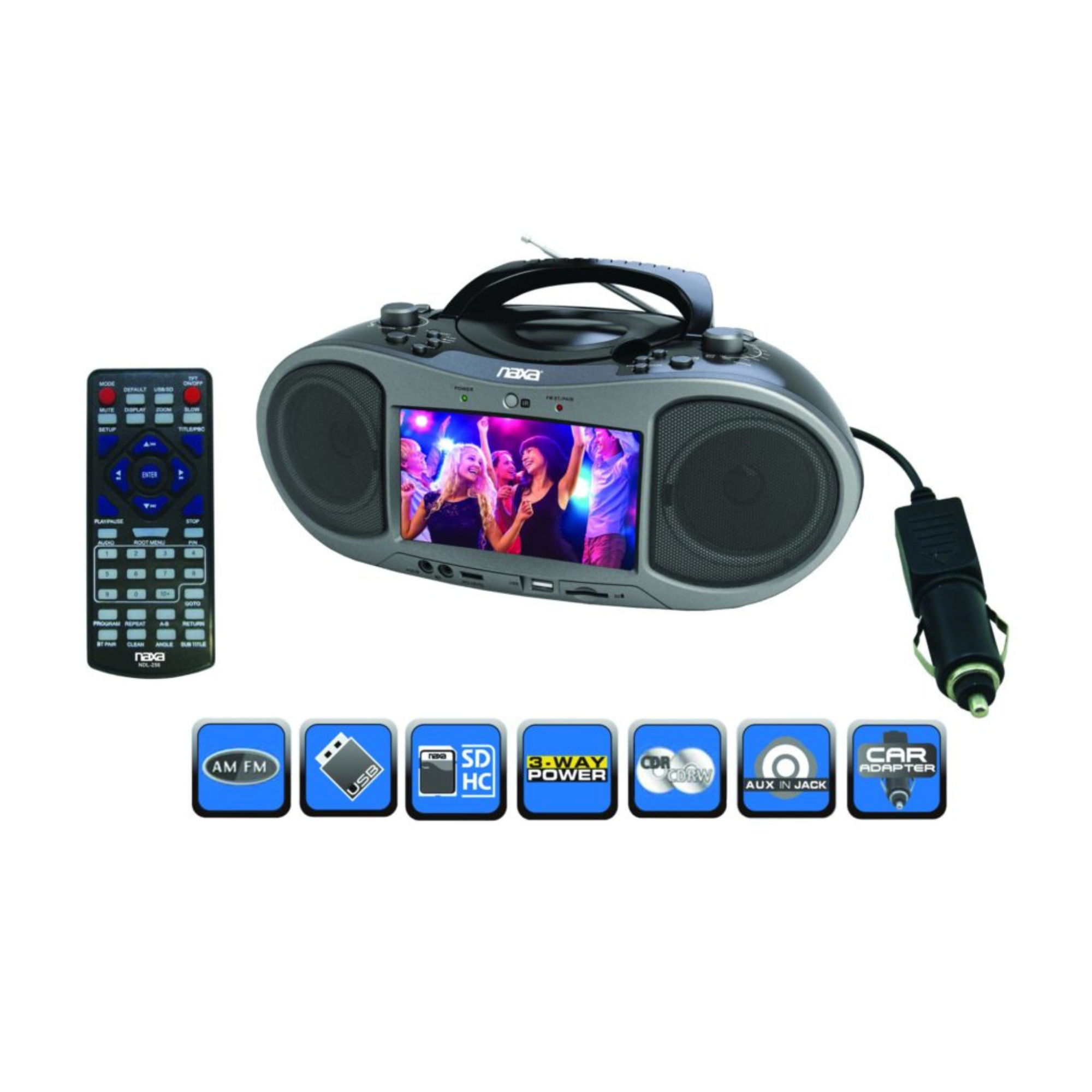 JupiterGear Home – wholesale Speakers – Naxa 7" Bluetooth DVD Boombox1