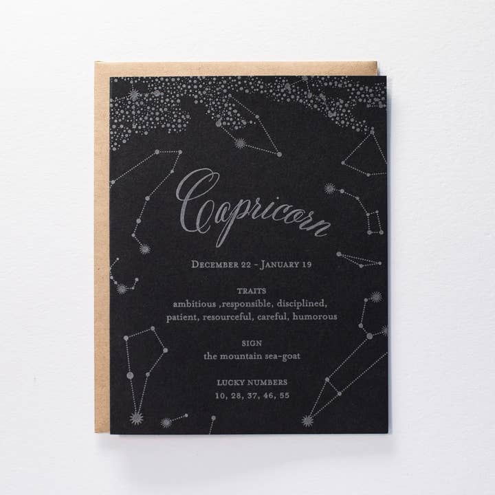 Capricorn Pop Up Card for wholesale by Pistachio Press
