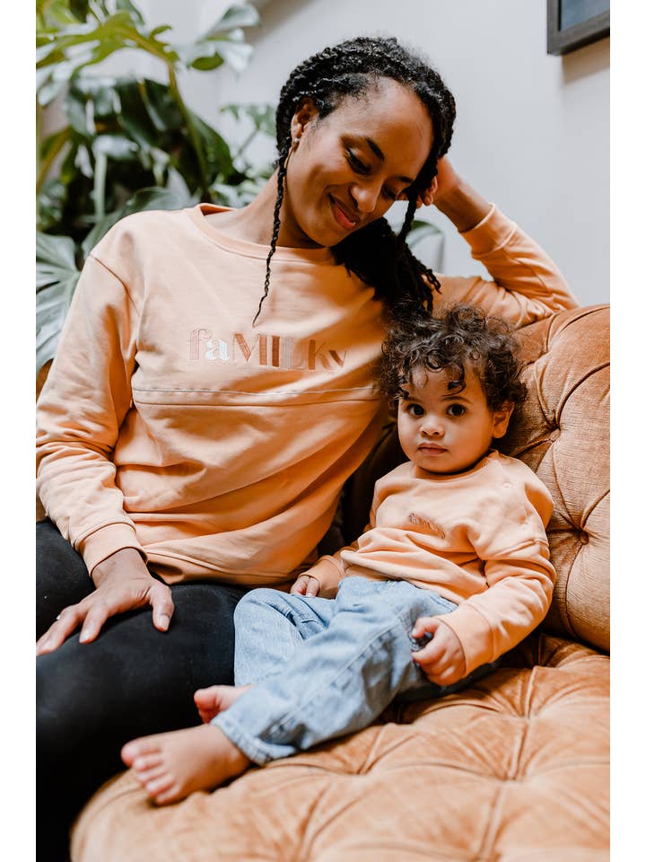 You&Milk - Wholesale Sweatshirt - Women's - faMILKy apricot nursing sweatshirt5