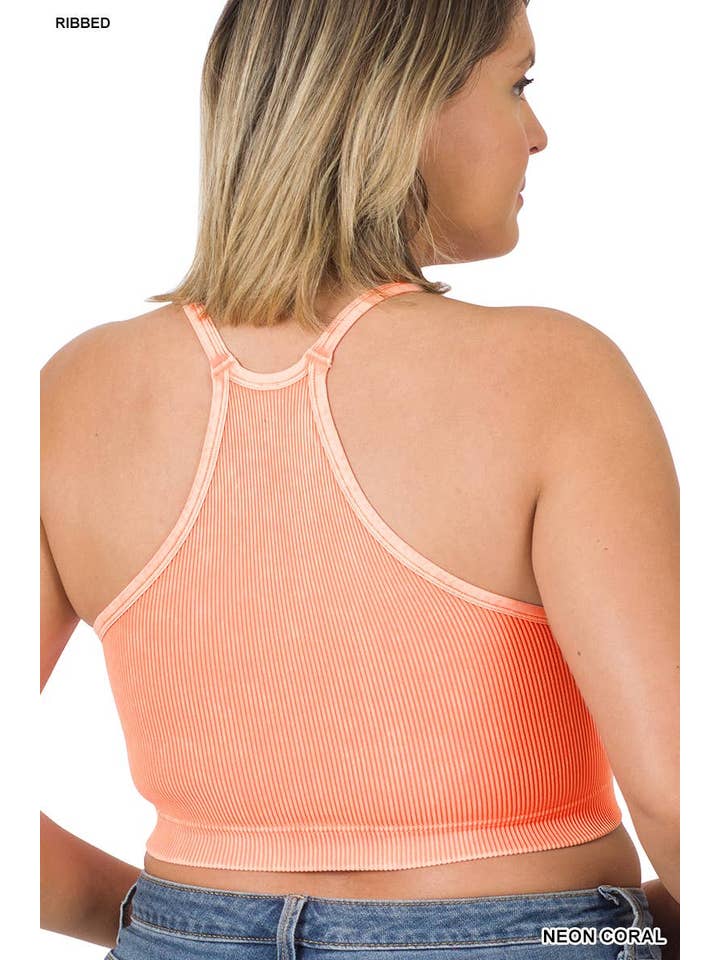 Vanilla Monkey – wholesale Camisole – Dam – Plus tvättad ribbad sömlös beskuren Cami Top5