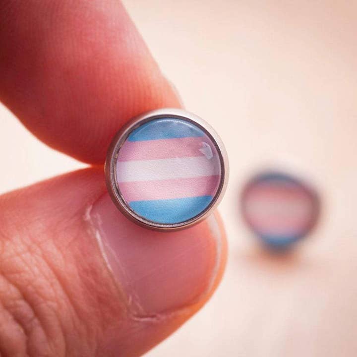Crafty Queer Studio - Wholesale Stud/Post Earrings - Transgender flag pride LGBTQ+ earrings - stud or dangle3