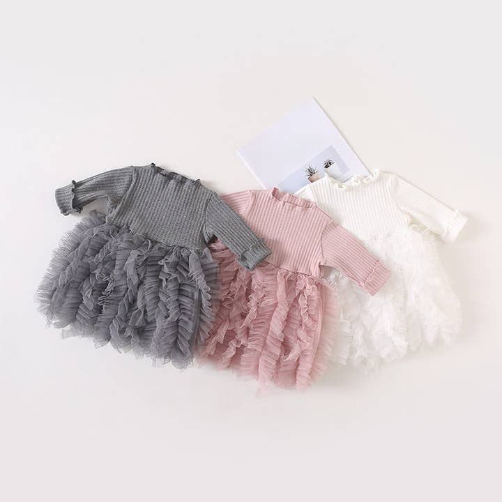 Mesh Folds Long sleeve Regular Dresses for wholesale by THE INTSUP USA