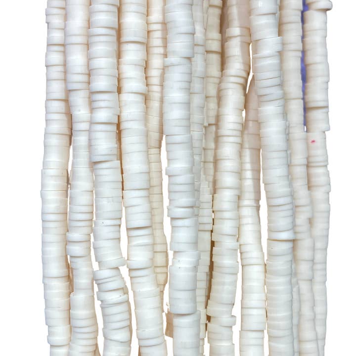 Off-White Heishi Disc - Clay Beads for wholesale by The Bead District