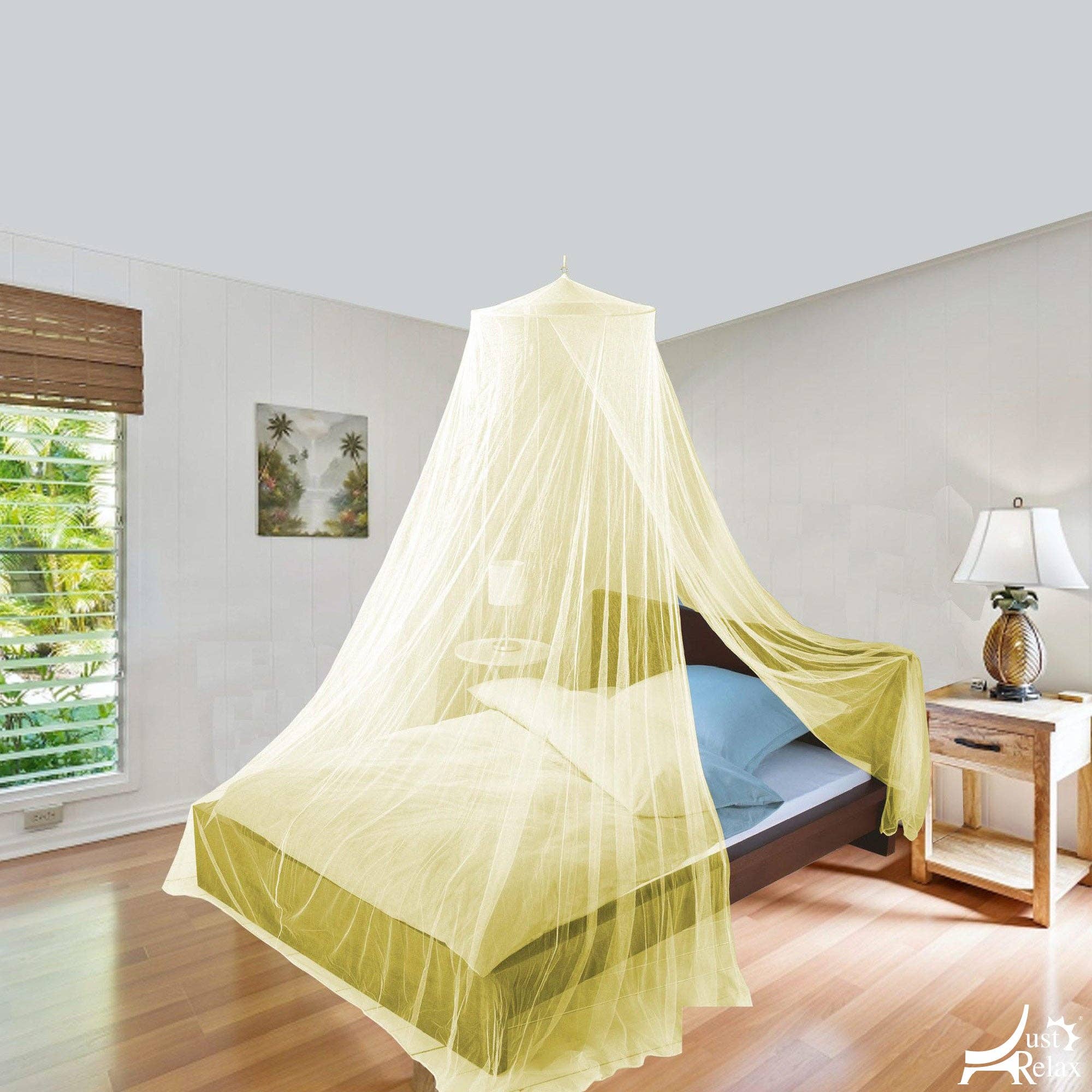 ShopBobbys – wholesale Bed canopy – Child & baby – Just Relax Elegant Mosquito Net Bed Canopy Set, Yellow, Queen-King6