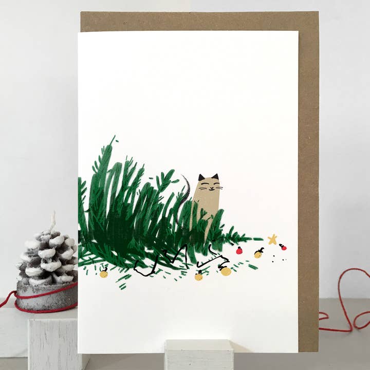 Naughty Cat Christmas Card | Holiday Card | Seasonal Card for wholesale by Purpose & Worth etc