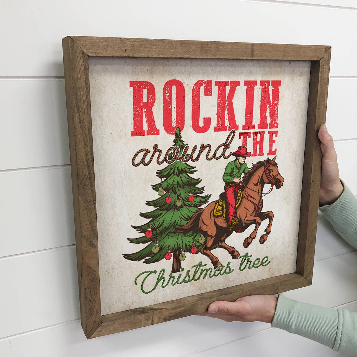 Hangout Home - Wholesale Christmas Wall Art - Western Rockin Around the Christmas Tree - Western Canvas2