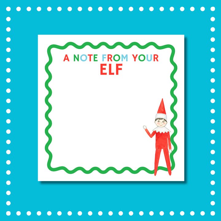 A Note From Your Elf Notepad for wholesale by Note Worthy Paper Place