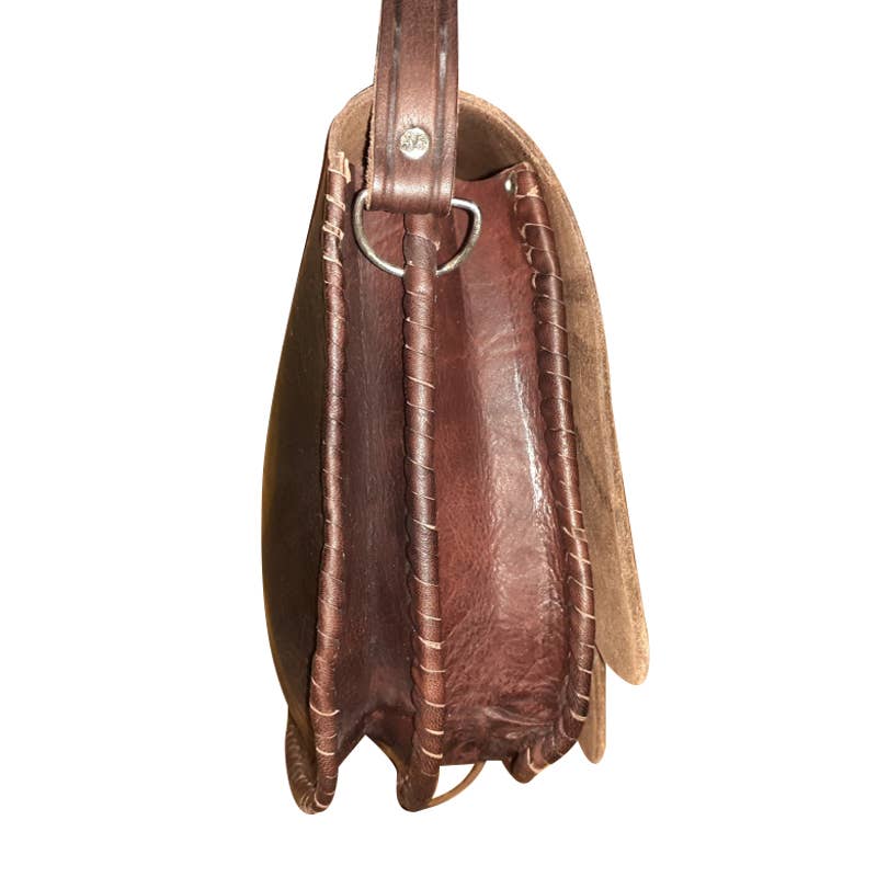 Hecho a mano - Vendita all'ingrosso Tracolla - Donna - Borsa media in pelle a doppia foglia con due scomparti2