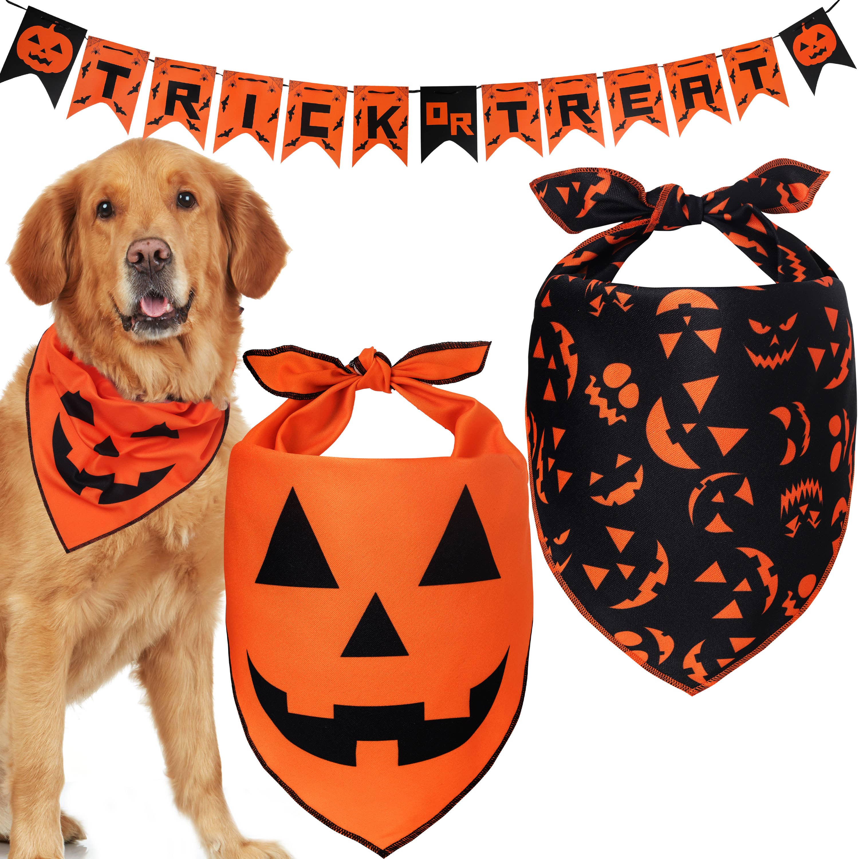 Odi Online - Wholesale Pet Bandana - Dog - Halloween Dog Bandanas and Banner Set0
