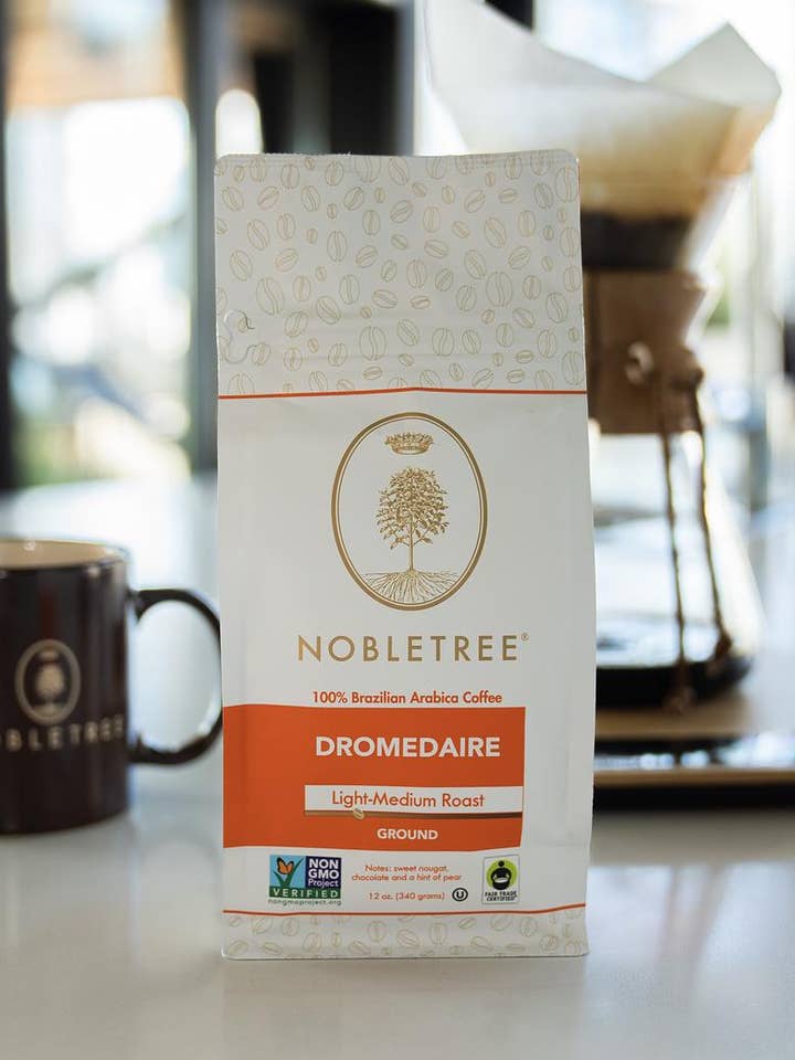 Nobletree "Dromedaire Cuvée" Light Medium Roast Coffee 12oz for wholesale by Nobletree Coffee