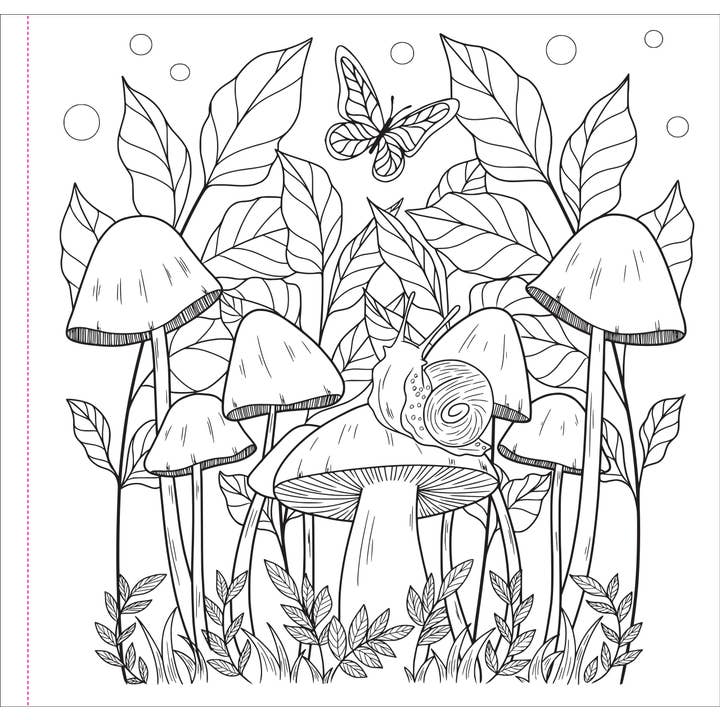 Peter Pauper Press - Wholesale Coloring Book - Adult - Mushrooms Adult Coloring Book