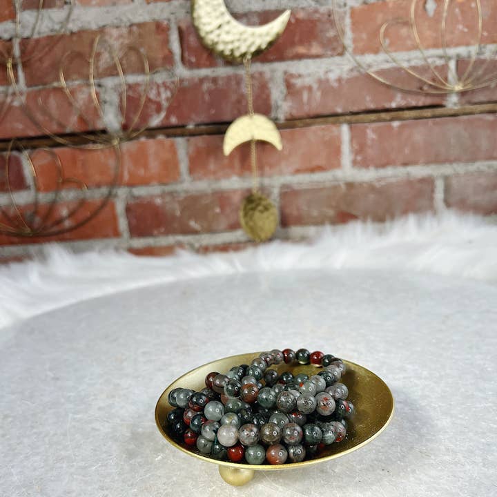 Pulsera de piedra redonda de hematites elegida intuitivamente para venta al por mayor de Wild Alabaster