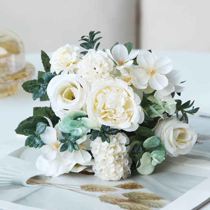 Valentine Faux Rose Hydrangea Peony Bouquet Home Decor for wholesale by Liffy