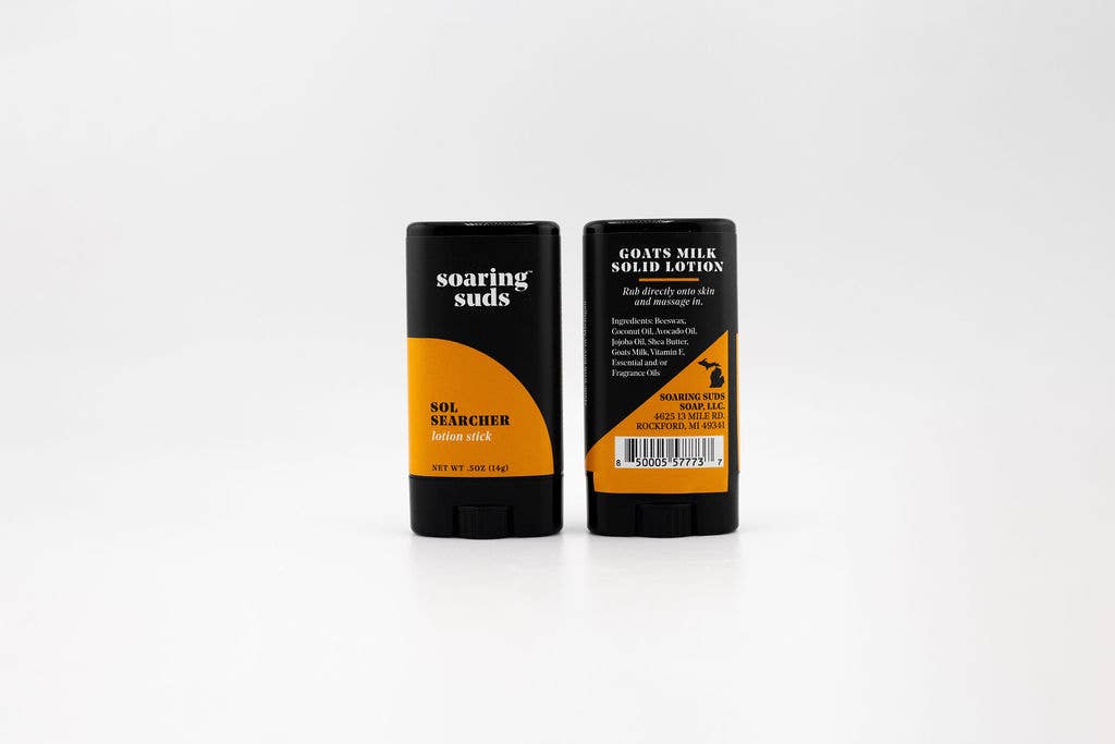 Soaring Suds Soap Co., LLC - Wholesale Solid Lotion - Sol Searcher Solid Lotion Stick1