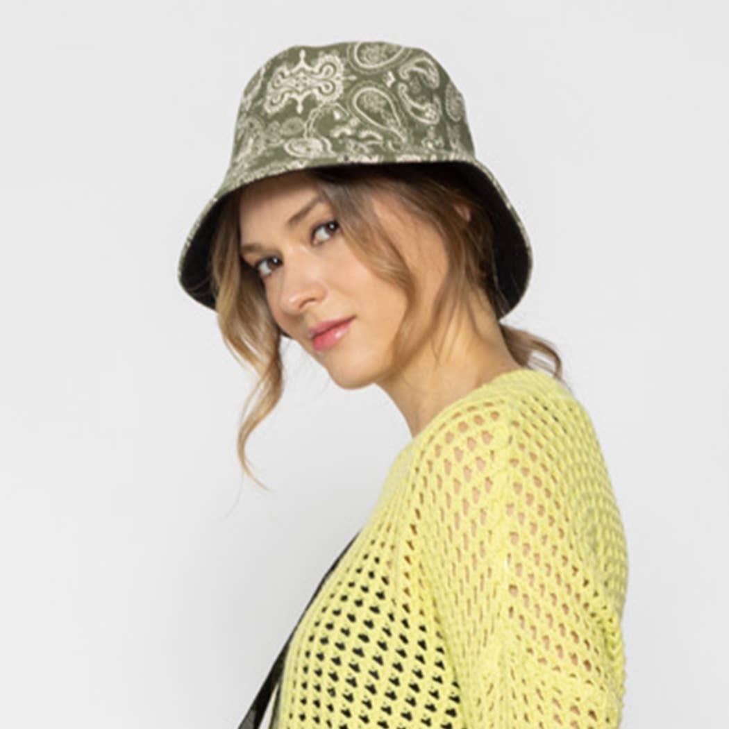 Fashion City - Venta al por mayor Gorro estilo pescador - Mujer - Sombrero de pescador reversible con estampado de paisley bandana1