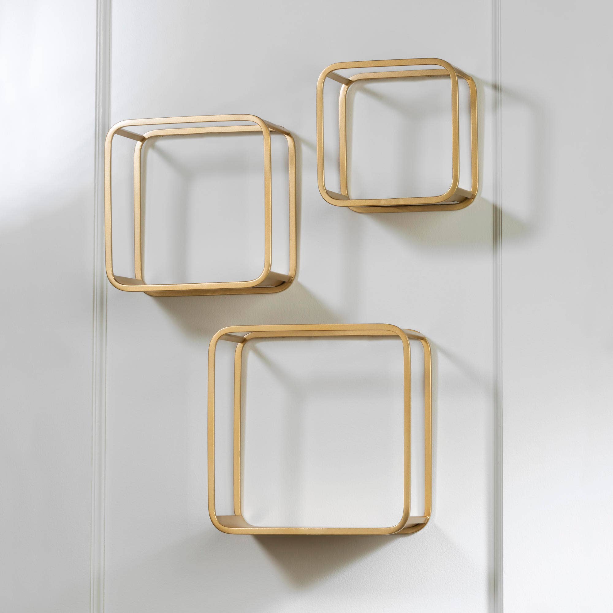 Tripar International – Prateleira de parede por atacado – Conjunto de 3 prateleiras de parede cúbicas quadradas em metal7