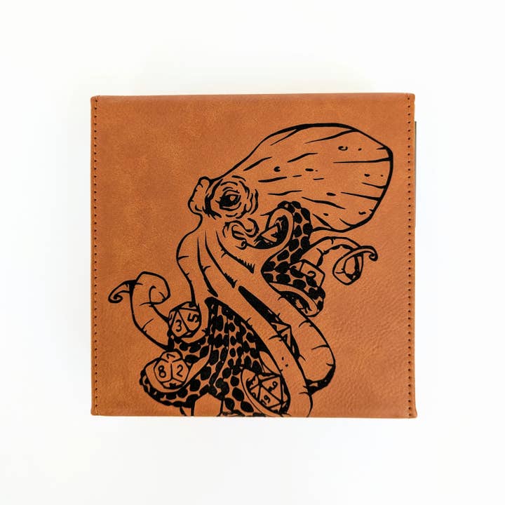 NTSD Gaming and Bookish Goods - Wholesale Dice - Kraken of Holding - D&D - Vegan Leather Dice Box