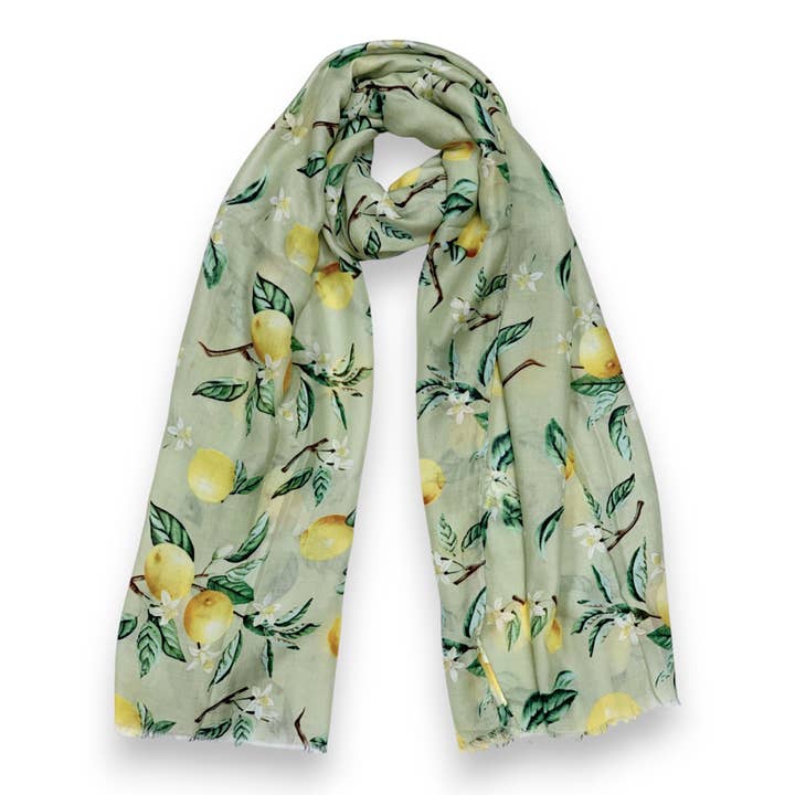 Lili Scarves (US Duty Free) – wholesale Scarf – Women's – Lemon Citrus Print Scarf3