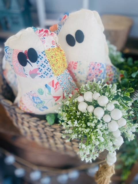 A Gnome on the Roam - Wholesale Decorative Tabletop Object - Handmade Vintage Quilt Ghost Pillow Spooky Halloween Decor7