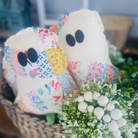 A Gnome on the Roam - Wholesale Decorative Tabletop Object - Handmade Vintage Quilt Ghost Pillow Spooky Halloween Decor7