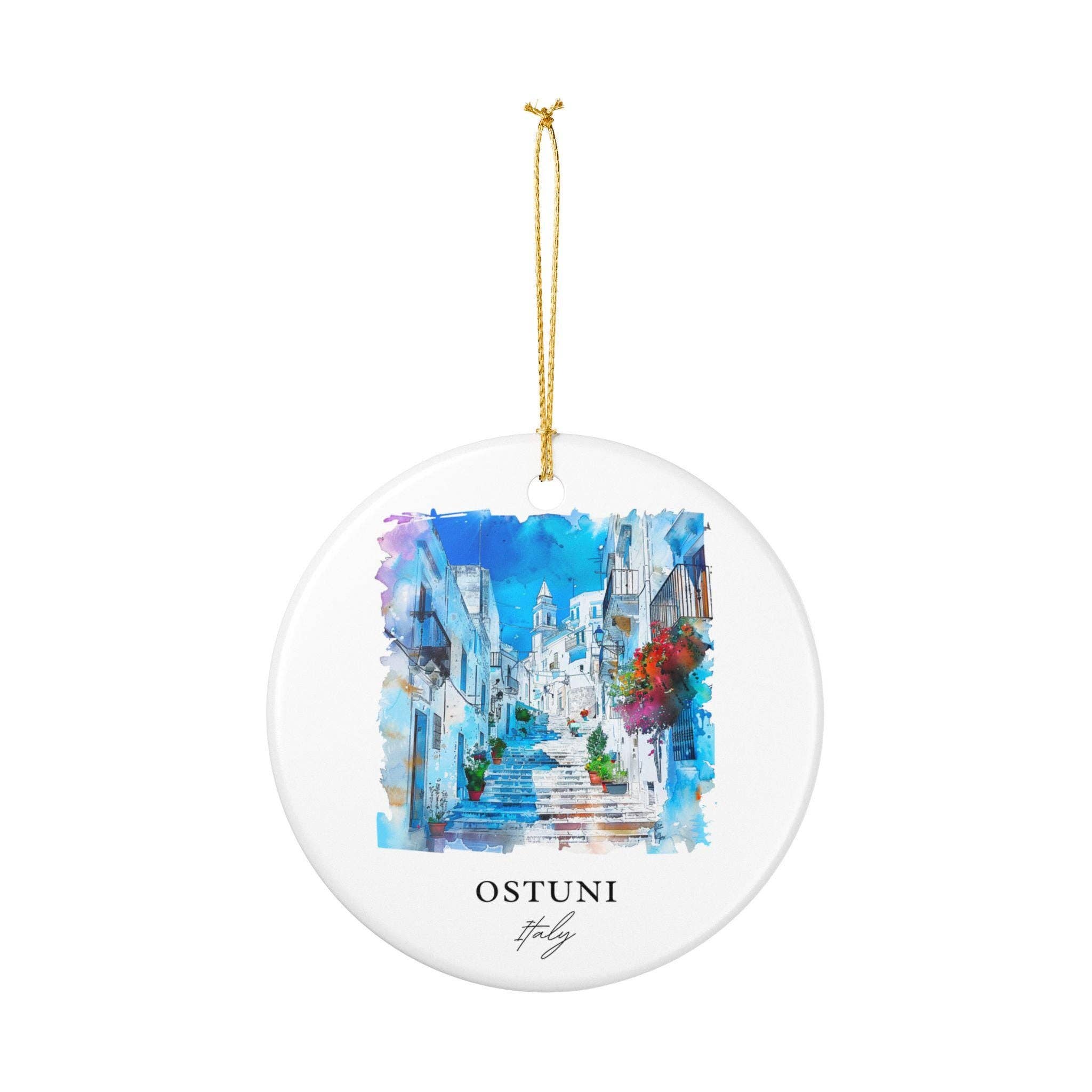 Premium Travel Art - Wholesale Ornament - Ostuni Italy Ornament: Unique Ostuni Souvenir, Ostuni Xmas Decor, and Authentic Ostuni Italy Gift1