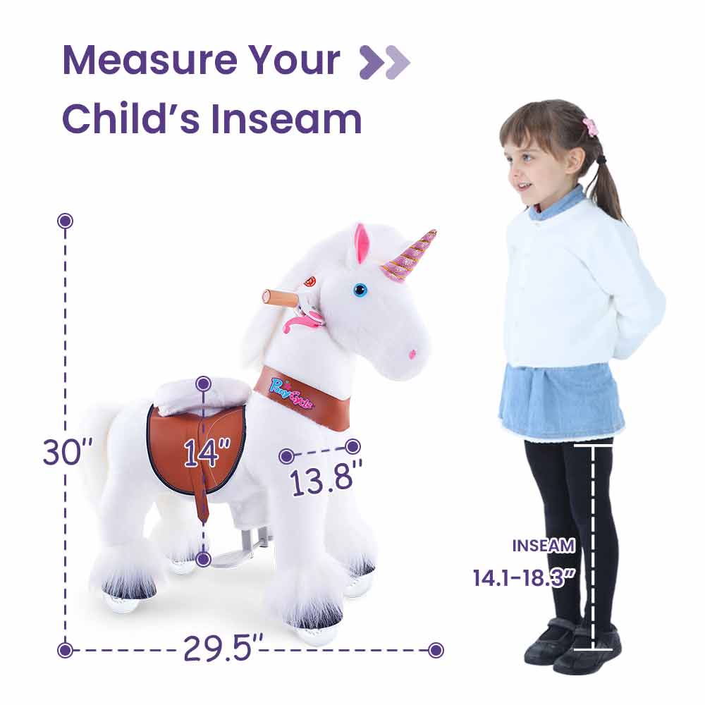 PonyCycle - Vente Cheval à bascule – enfant - PonyCycle Cheval à Bascule Licorne Blanche | Jouet à Chevaucher en Peluche14