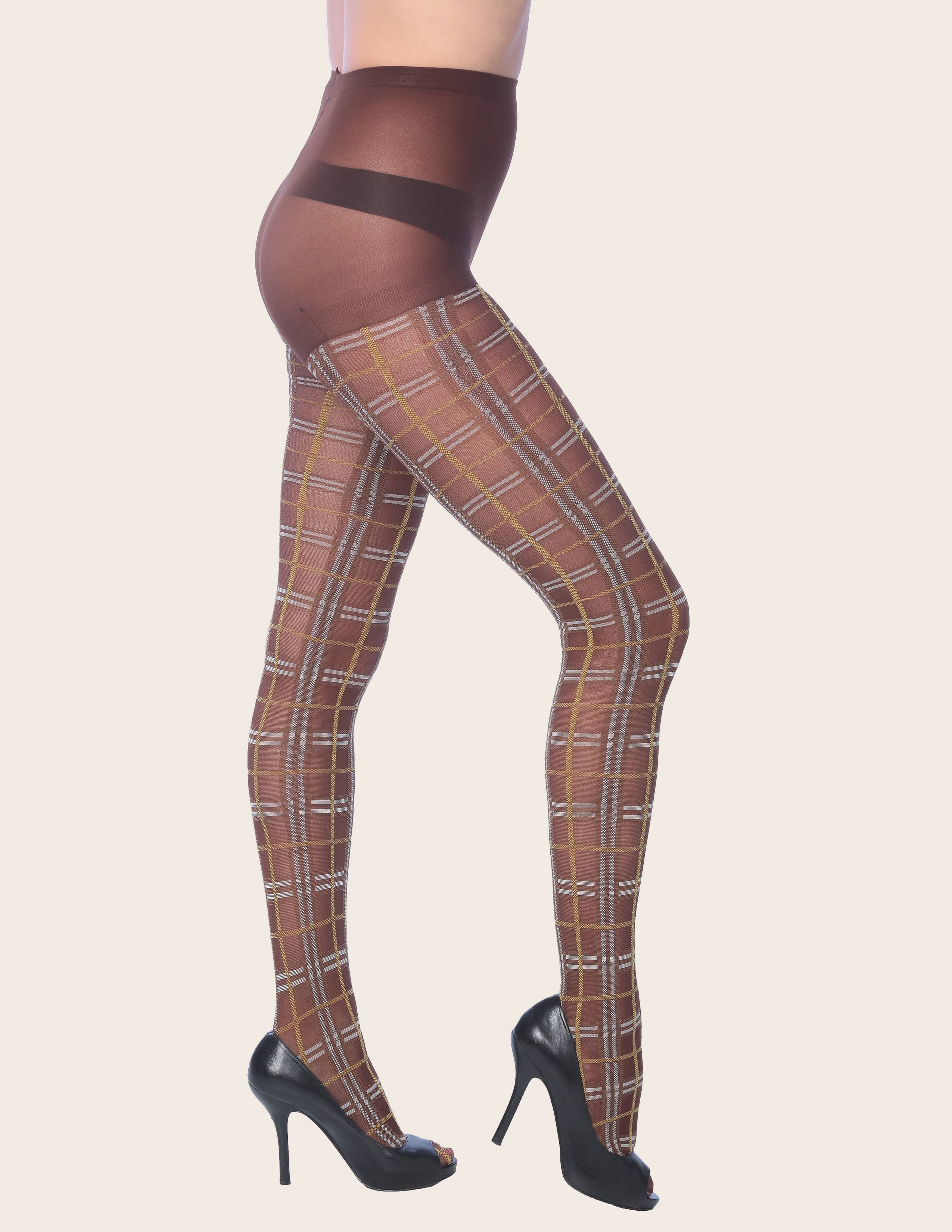 Isadora, Tipi toe, & James Fiallo - Wholesale Tights - Women's - Isadora Women Colored Checkered Sexy Fashion Tights1