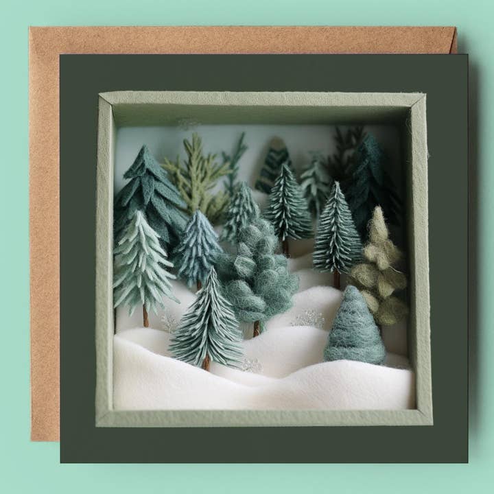 Sneeuwdrift Bos 2D Gedrukte Schaduwdoos Kaart voor wholesale door Good Post Day