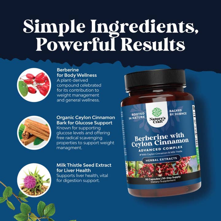 Nature's Craft - Wholesale Oral Supplement/Vitamin - Berberine Plus Supplement – Herbal Extracts, 90ct3