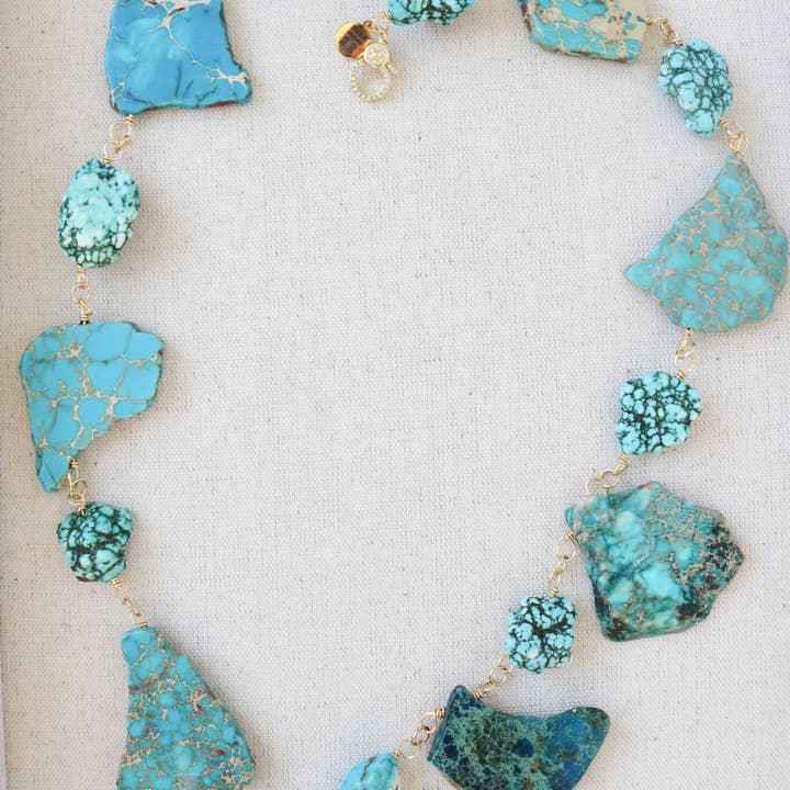 Turquoise Ranch Organic Stone Necklace for wholesale by Taylor Reese