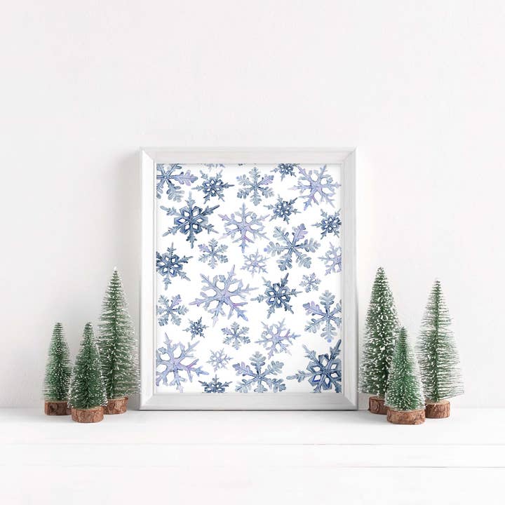 Imprimé flocon de neige d'hiver pour la vente par Jennie Kilcup Watercolors