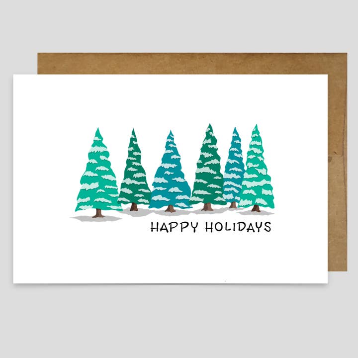 Happy Holidays Trees - Greeting Card for wholesale by Kevin & Kaia