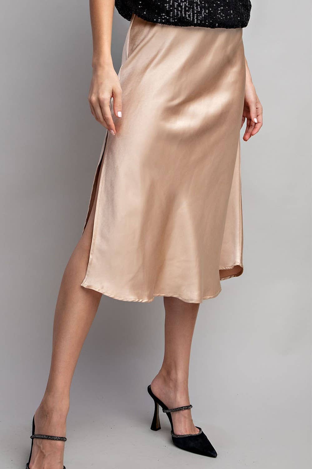 Peace Love Line - Wholesale Skirt - Women's - SLI4059 - SATIN MIDI SKIRT4
