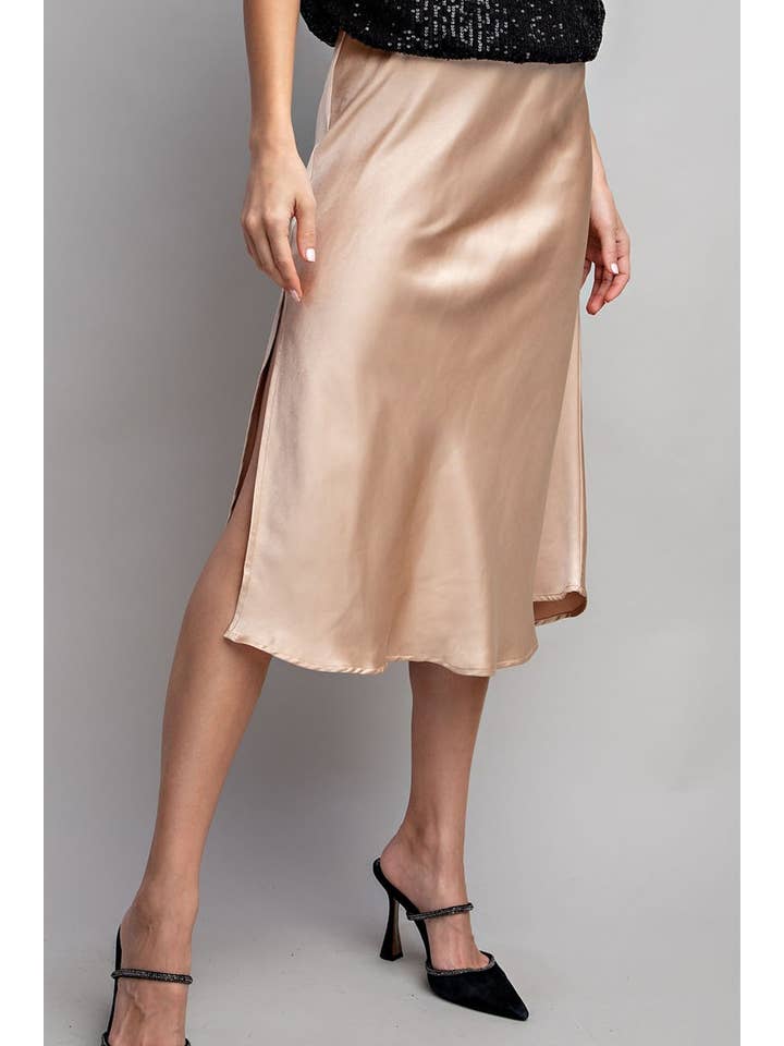 Peace Love Line - Wholesale Skirt - Women's - SLI4059 - SATIN MIDI SKIRT4