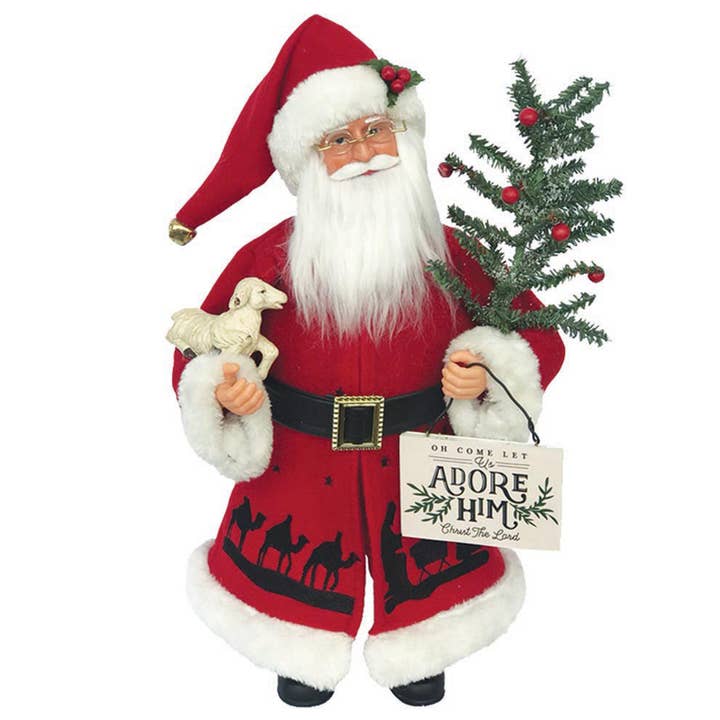 15" Let Us Adore Him Claus for wholesale by Santa’s Workshop Inc.