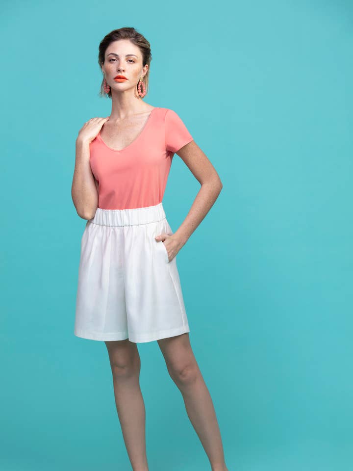 V-neck T-shirt BASIC for wholesale by Cotton Brothers