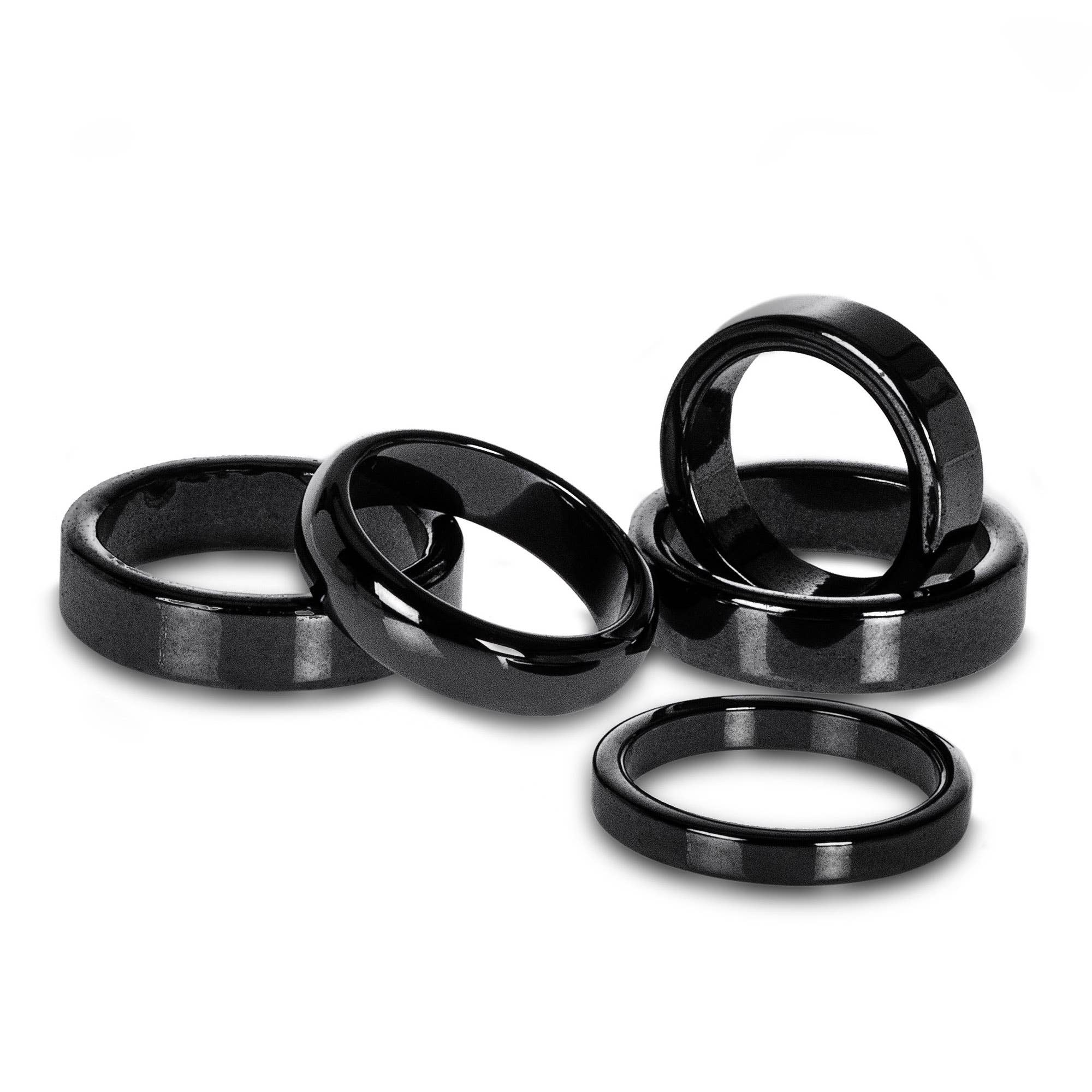 British Fossils - Wholesale Band/Stacked Ring - Hematite Ring Pack1