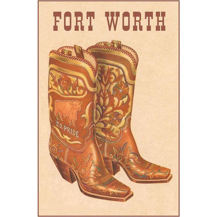 Wholesale Postcard TX-940 Fort Worth, Cowboy Boots for your shop