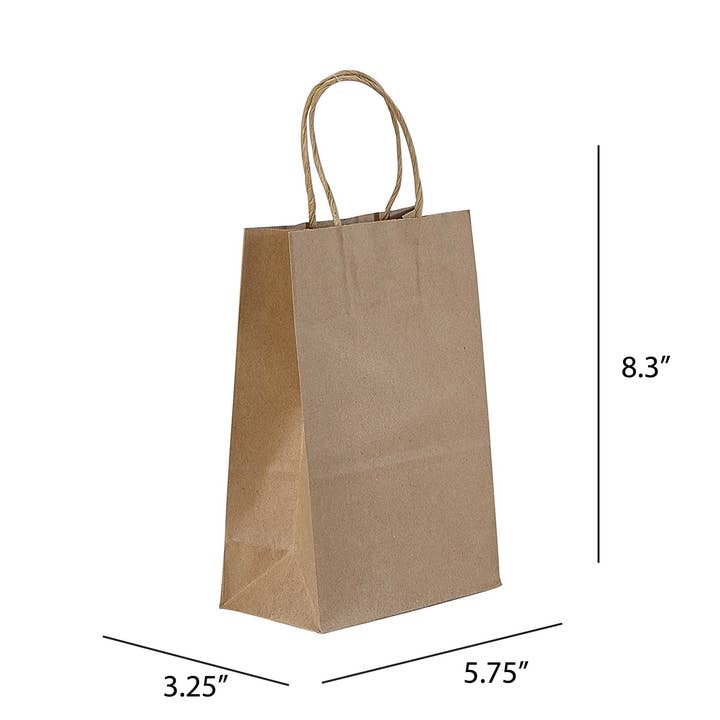 PTP BAGS - Wholesale Gift Bag - Kraft Paper Bags - Small and Medium Sizes (24 Styles)