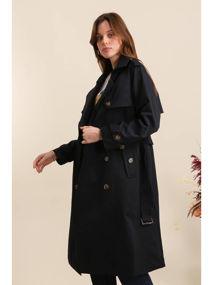 Attrait Paris - Wholesale Trench Coat - Women's - Long double-breasted trench coat19
